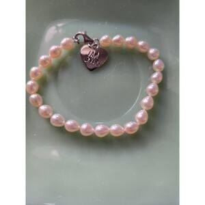 Freshwater Pearl Bracelet: Sterling Silver Clasp, "I AM LOVED" Heart Charm